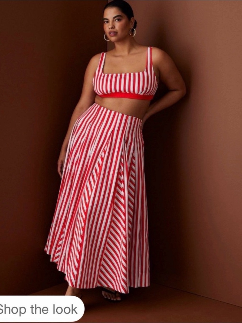 NWT ❤️ Rosie Assoulin x Target Red and White Striped A-Line Midi Skirt